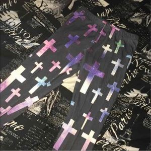 Small Galaxy Cross Leggings
